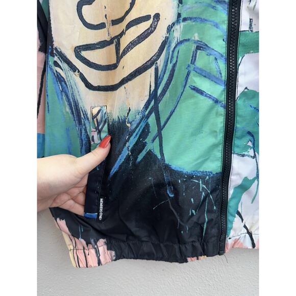 Members Only X Jean-Michel Basquiat Windbreaker Jacket Size Large Zip Up NWTs - Picture 3 of 15